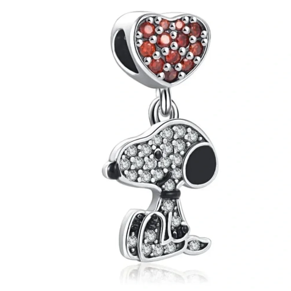 NEW Snoopy Peanuts Heart S925 Charm - Picture 1 of 6